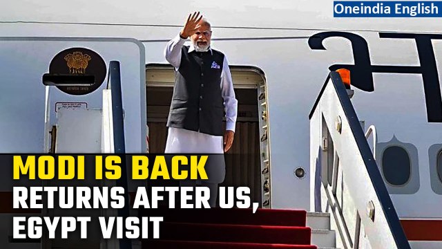 PM Modi returns to India after his landmark visit to US, Egypt | Oneindia News