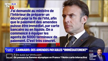 Emmanuel Macron annonce que les amendes pour consommation de cannabis pourront être payées directement en liquide ou par carte bancaire