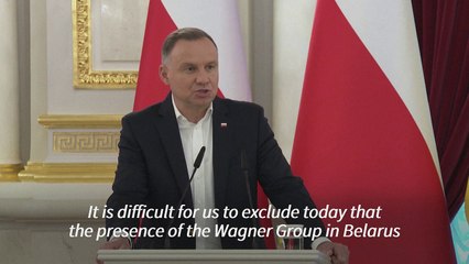Polish president Andrzej Duda says Wagner troops in Belarus could be 'threat' to region