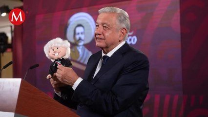 AMLO presume ‘amlito’ que habla en La Mañanera: "me canso ganso"