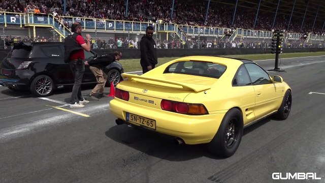 650HP Toyota MR2 K20 V-Tec Turbo! Drag Racing vs Nissan GT-R R35 vs Nissan 350Z