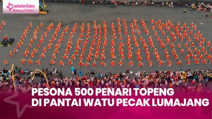 Pesona 500 Penari Topeng di Pantai Watu Pecak Lumajang, Hipnotis Wisatawan Asing
