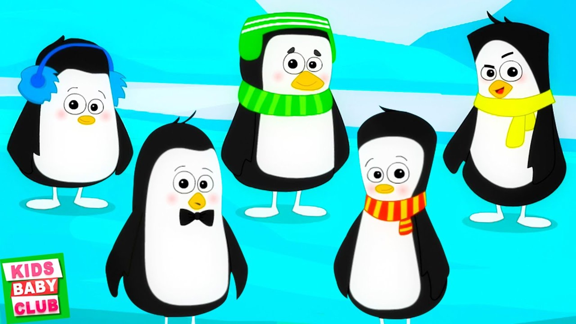 Penguin Jump Cartoon Five Little Penguins Jumping On The Bed