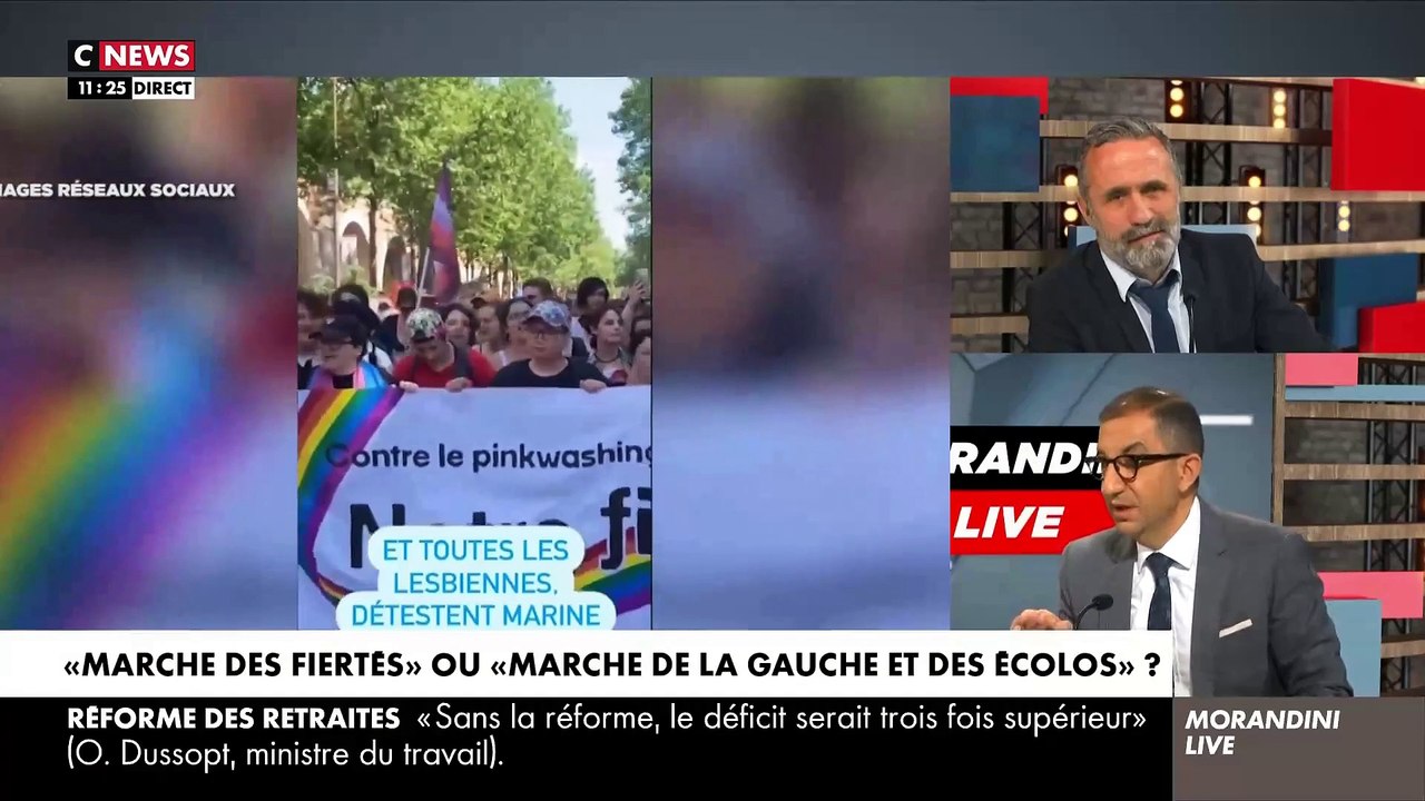 Gay Pride - Slogans anti RN, anti Marine Le Pen et Philippot, drapeau français arraché: Grosse polémique ce matin dans "Morandini Live" sur CNews avec un débat très tendu - VIDEO