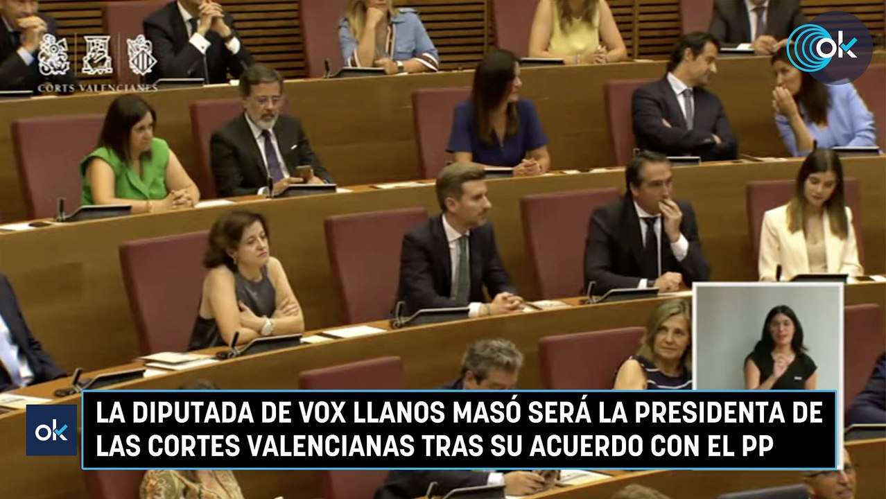 La diputada de Vox Llanos Masó será la presidenta de las Cortes Valencianas tras su acuerdo con el PP