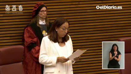 Críticas a Oltra y al 'solo sí es sí': el primer discurso de la presidenta de Vox de las Corts Valencianes olvida la neutralidad