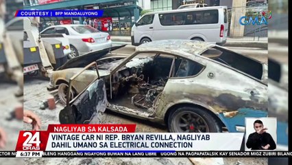 Vintage car ni Rep. Bryan Revilla, nagliyab dahil umano sa electrical connection | 24 Oras