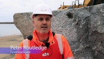 Sea defences at the Port of Sunderland are strengthened with more than 20,000 tonnes of rock armour