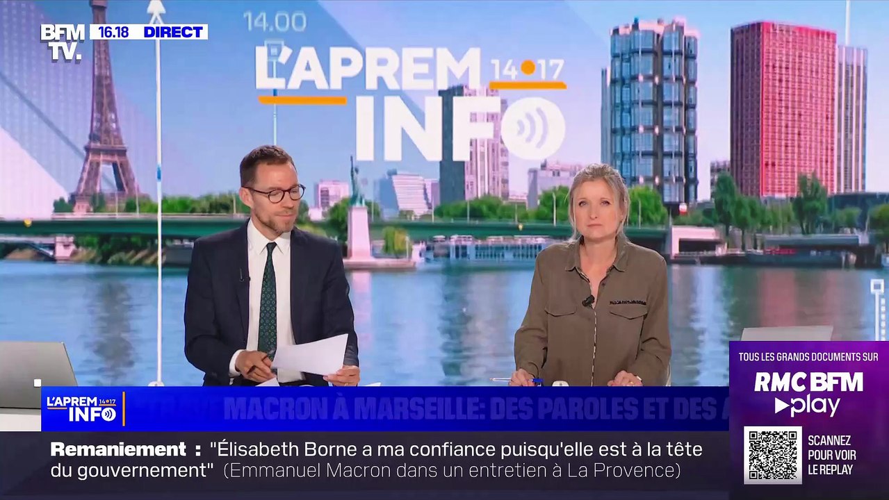 Emmanuel Macron interpellé à Marseille par une mère au sujet de son fils au chômage: "Sur le Vieux-Port, je suis sûr qu'il y a 10 offres d'emploi pour lui"