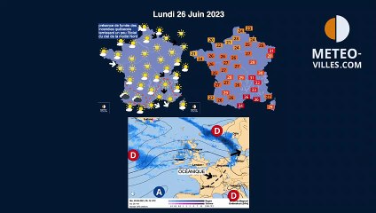 prévisions météo villes du lundi 26 juin 2023