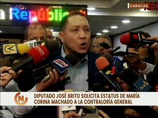 Dip. José Brito solicita a la Contraloría General de la República estatus de María Corina Machado