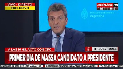 Elecciones 2023: primer día de Sergio Massa como candidato a presidente