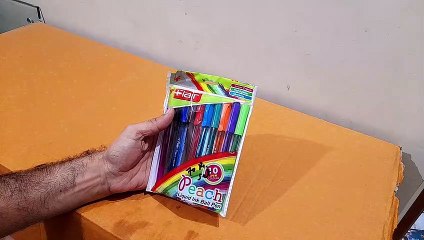 Unboxing and Review of Flair Peach Color Ball Pen set for projects