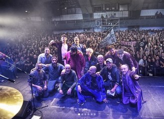 Marcelo Gallardo disfrutó del recital de La Bersuit y recibió una gran ovación