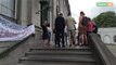 Une action citoyenne devant l'hôtel de ville de Tournai pour remettre en question le Pré-RAVel Ere-Tournai