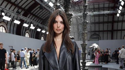 Emily Ratajkowski Was Naked Underneath Her Gigantic Trench Coat at the Loewe Fashion Show