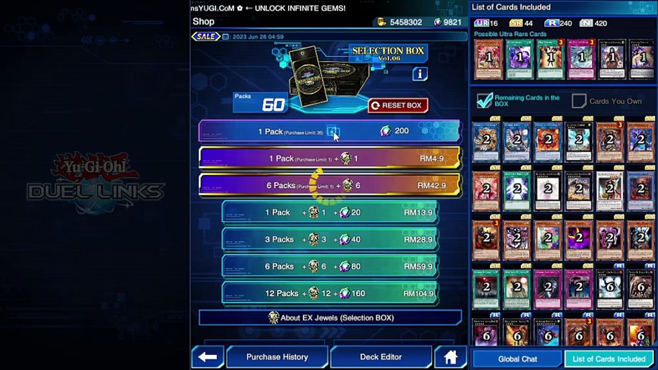 YuGiOh Duel Links - Selection Box Vol6 Unbox!!!