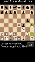 Lasker sacrifices the Knight but wins a Rook
