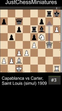 Capablanca sacrifices the Queen and wins with the Anderssen's checkmate