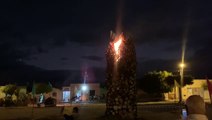 Fogueira gigante anima moradores e mantém tradição no interior do Rio Grande do Norte