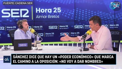 Sánchez dice que hay un «poder económico» que marca el camino a la oposición: «No voy a dar nombres»
