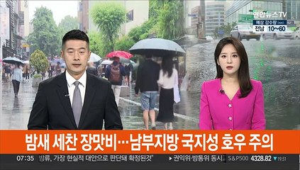 밤새 세찬 장맛비…남부지방 국지성 호우 주의