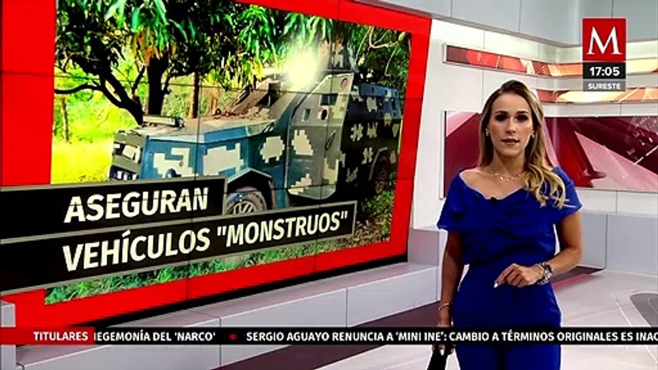 Autoridades decomisan vehículos "monstruo", armas y municiones en Michoacán