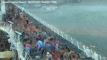 Passengers flee as Royal Caribbean cruise ship lashed by storm