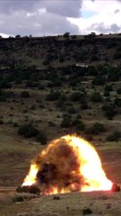 Tank truck explosion slow motion