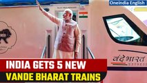 PM Modi flags off 5 Vande Bharat trains, 2 in MP ahead of the polls | Oneindia News
