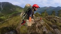 British inventor tests out flying jet suit in Norway mountains