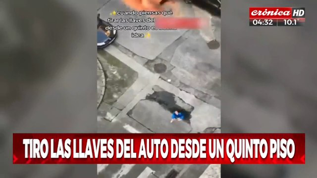 Tiró las llaves del auto desde un quinto piso... y pasó lo peor