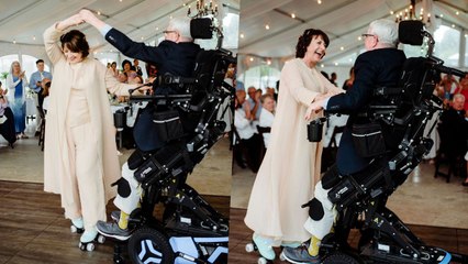 Bride Uses Roller Skates To Dance With Groom With ALS | Happily TV