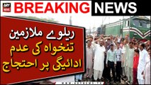 Railway employees protest against non-payment of salaries