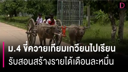 ม.4 ขี่ควายเทียมเกวียนไปเรียน รับสอนสร้างรายได้เดือนละหมื่น | HOTSHOT เดลินิวส์ 27/06/66