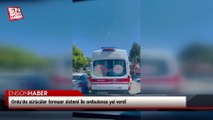 Ordu’da sürücüler fermuar sistemi ile ambulansa yol verdi