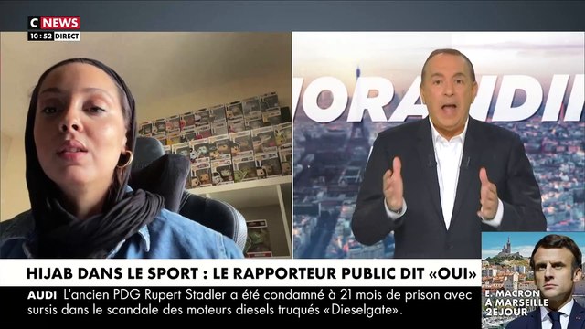 Hijab dans le sport: Regardez le débat tendu ce matin entre une influenceuse voilée et les invités de Morandini Live - Radia estime que l’interdire c’est pénaliser et exclure ces femmes - VIDEO