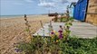 Beach huts on West St Leonards/Bulverhythe Beach, East Sussex, on June 27 2023