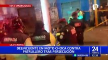 La Victoria: delincuente que huía de la policía termina estrellándose contra un patrullero