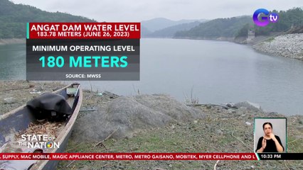 MWSS: 12-hr water interruption sa ilang lugar na sine-serbisyuhan ng Maynilad, posible 'pag 'di sumapat ang tubig sa Angat | SONA