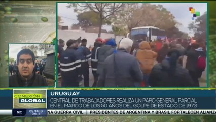 Central de Trabajadores de Uruguay realiza paro general parcial
