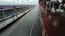 Due to heavy rain, the tracks were submerged up to half a foot