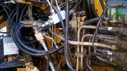 Getting a closer look at inside of New Holland Fx48 Harvester Machine