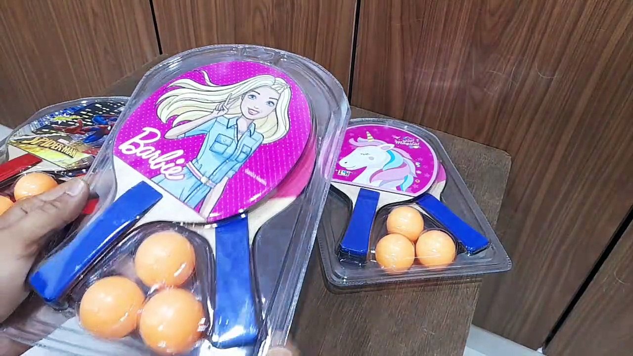 Unboxing and Review of itoys wooden ping pong table tennis with disney characters