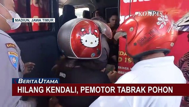 Kronologi Pemotor di Madiun Hilang Kendali Hingga Tabrak Pohon dan Terluka Parah