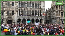 Les Belgian Cats fêtent leur titre européen sur la Grand-Place de Bruxelles