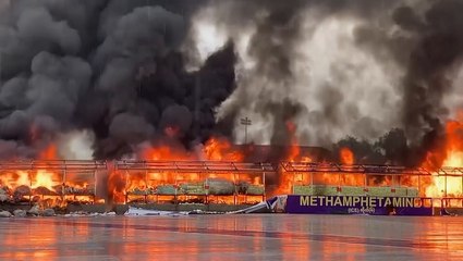 Authorities in Myanmar burn over $400 million worth of seized drugs in special ceremony
