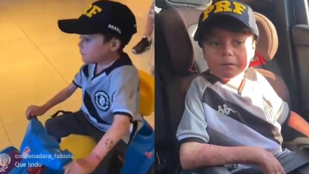 Menino de 8 anos com doença rara tem alta de hospital e vai para casa "escoltado" pela PRF