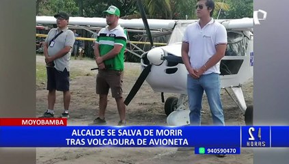Moyobamba: avioneta donde viajaba alcalde cae a zanja antes de despegar