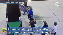 En menos de 15 días, 3 asaltos a gasolineras en región de Acayucan; difunden imágenes de asaltantes